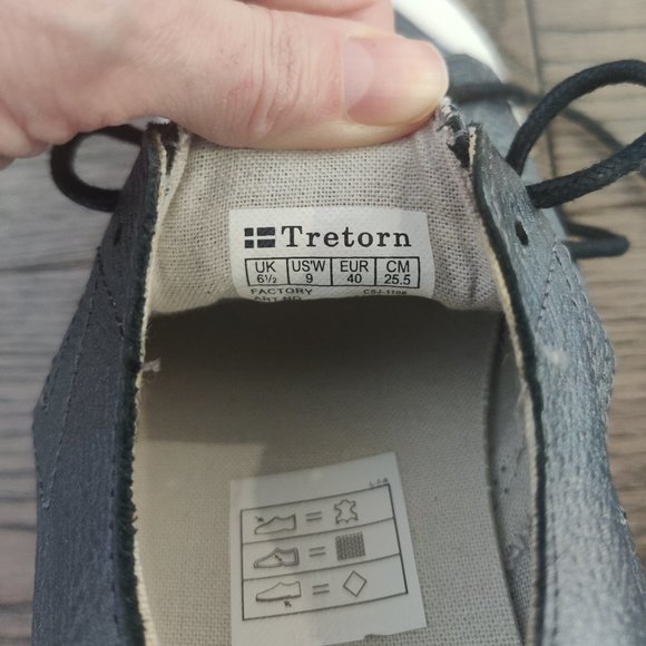 TRETORN Leather metallic dark grey/pewter sneakers size 9 UNWORN - Picture 6 of 8